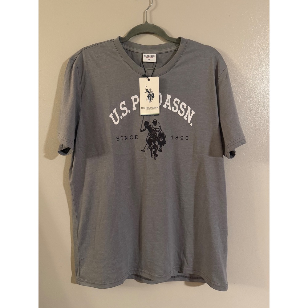 US Polo Assn Mens Graphic T-Shirt XL Gray Short Sleeve Crew Neck NWT